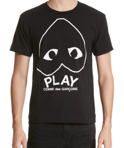 Comme Des Garcons Inverted Heart Logo Graphic Tee